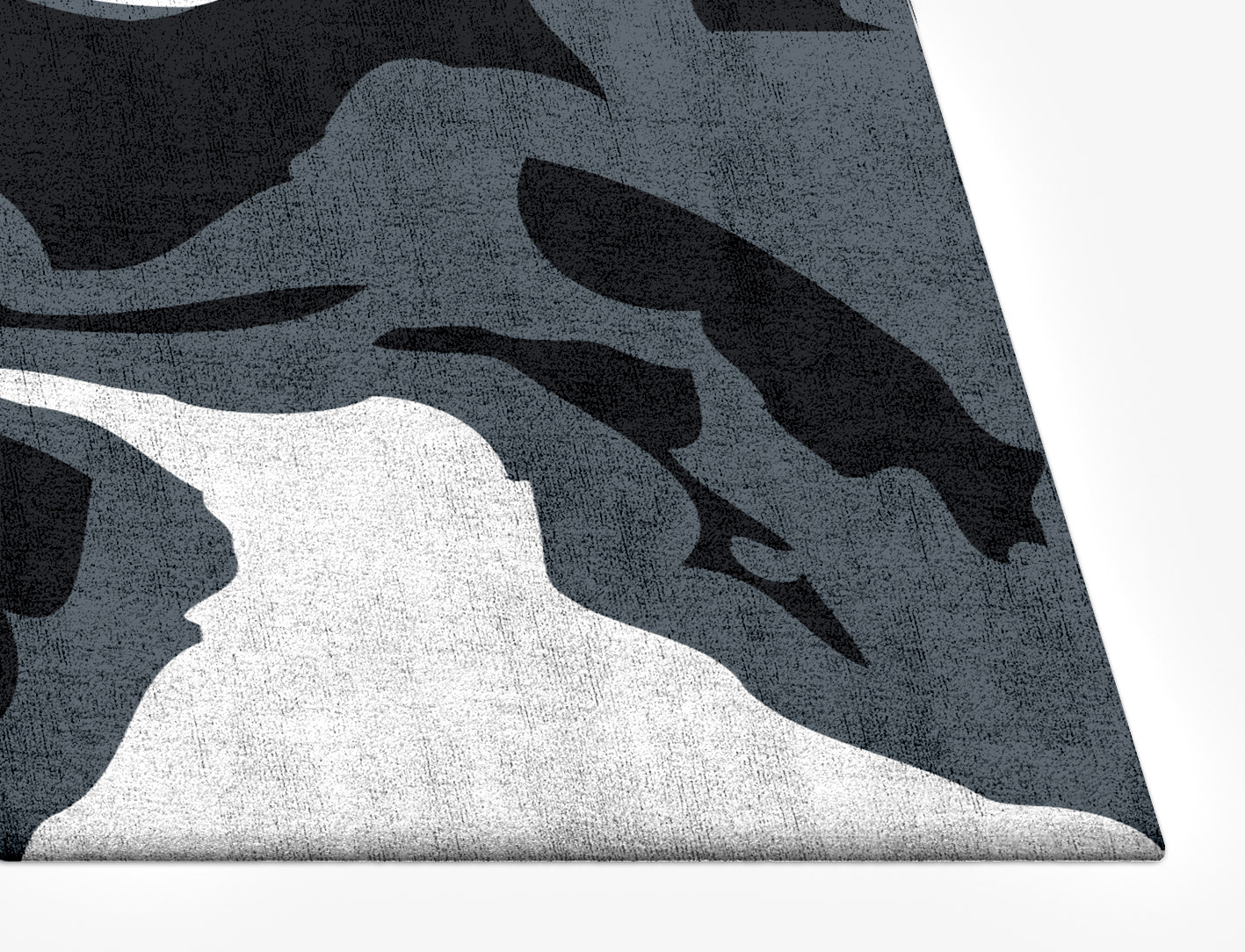 Grey Waters Monochrome Rectangle Hand Tufted Bamboo Silk Custom Rug by Rug Artisan