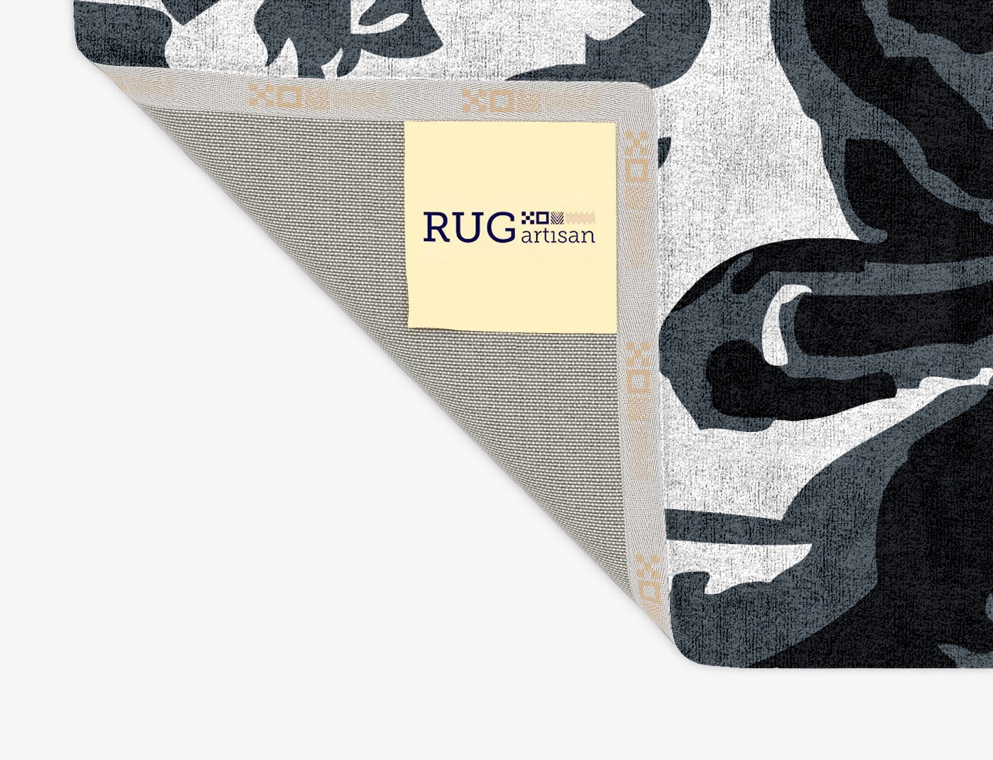 Grey Waters Monochrome Rectangle Hand Tufted Bamboo Silk Custom Rug by Rug Artisan