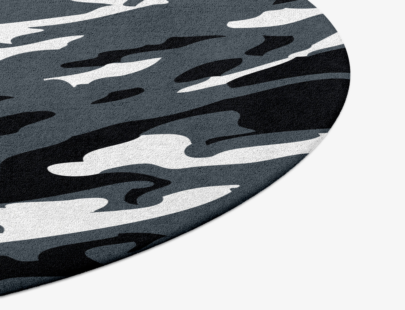 Grey Waters Monochrome Round Hand Tufted Pure Wool Custom Rug by Rug Artisan