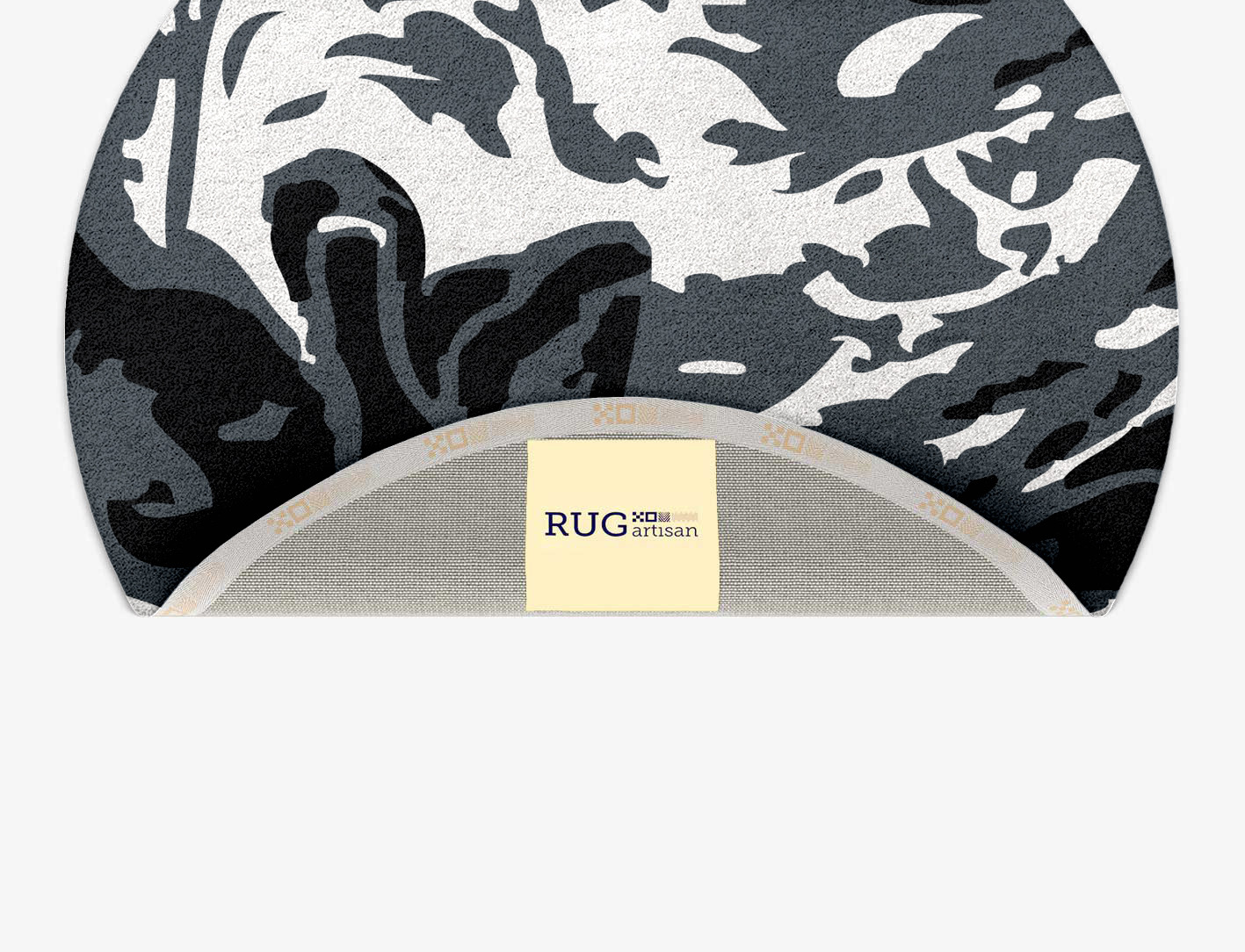 Grey Waters Monochrome Round Hand Tufted Pure Wool Custom Rug by Rug Artisan