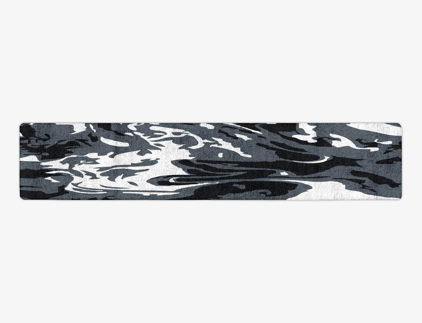 Grey Waters Monochrome Runner Hand Tufted Bamboo Silk Custom Rug by Rug Artisan