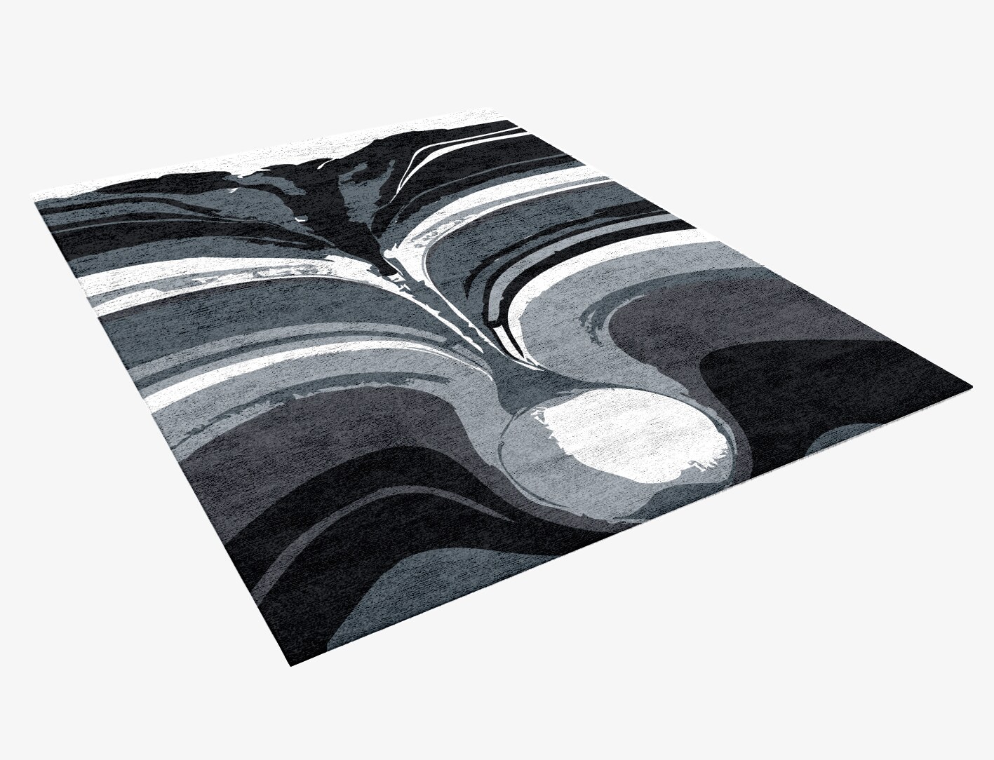 Greymount Monochrome Rectangle Hand Knotted Bamboo Silk Custom Rug by Rug Artisan