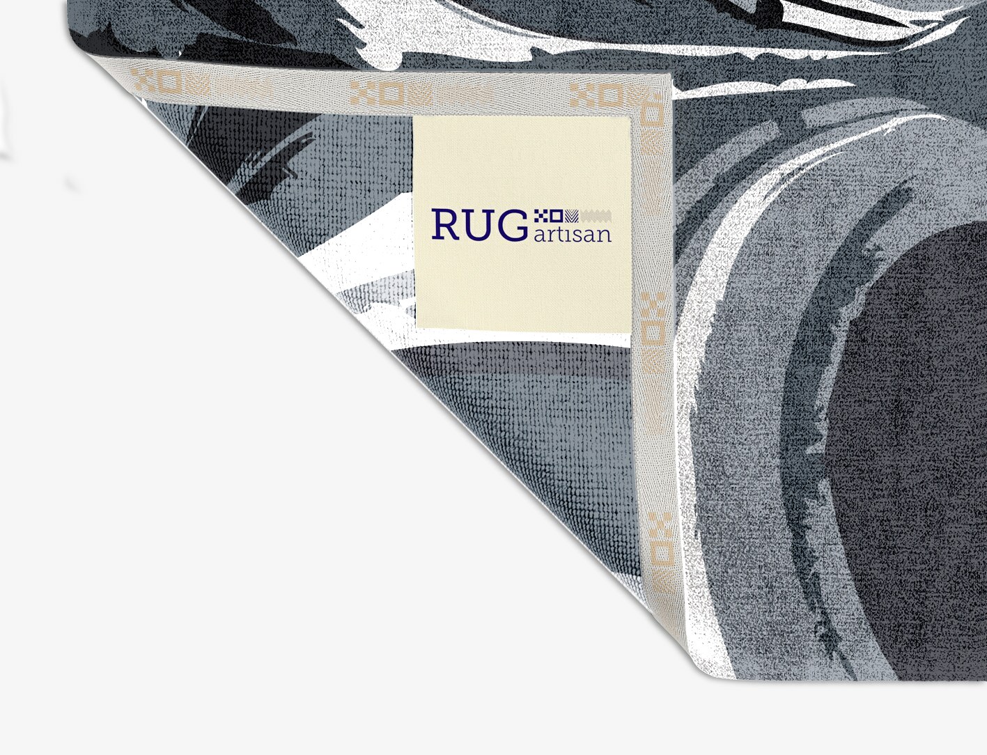 Greymount Monochrome Square Hand Knotted Bamboo Silk Custom Rug by Rug Artisan