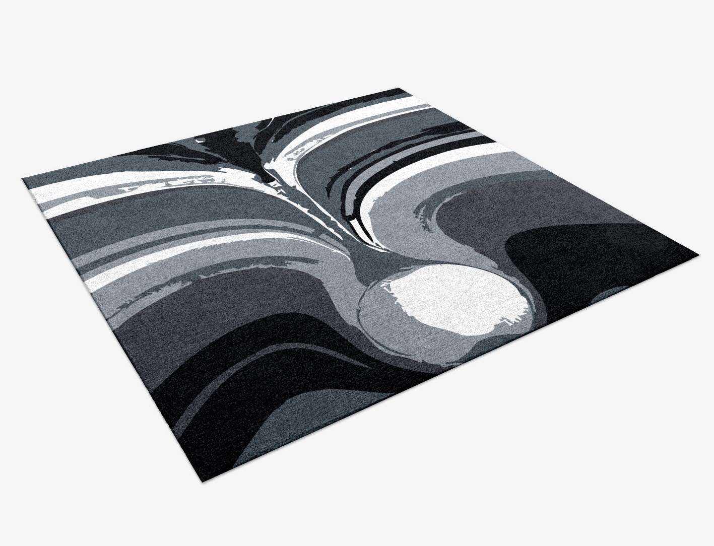 Greymount Monochrome Square Hand Knotted Tibetan Wool Custom Rug by Rug Artisan