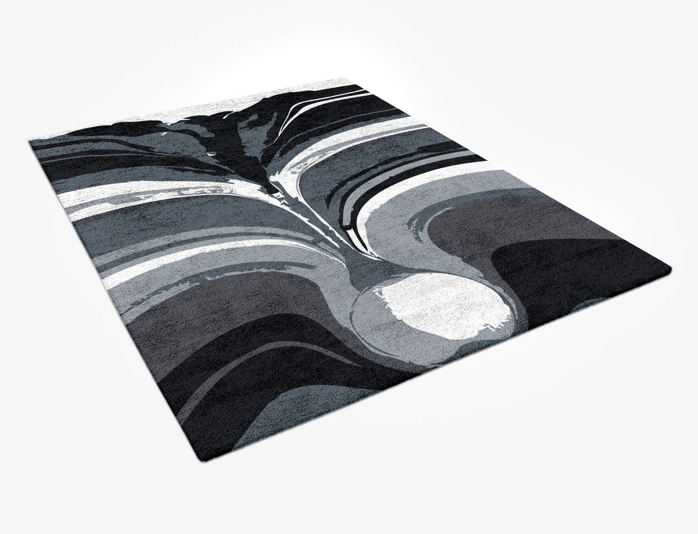 Greymount Monochrome Rectangle Hand Tufted Bamboo Silk Custom Rug by Rug Artisan