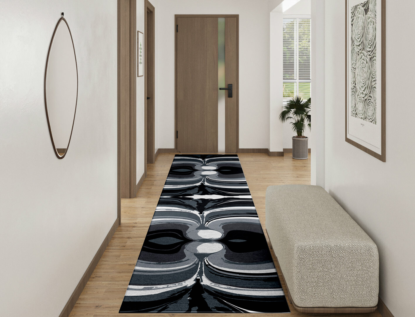 Greymount Monochrome Runner Hand Tufted Pure Wool Custom Rug by Rug Artisan