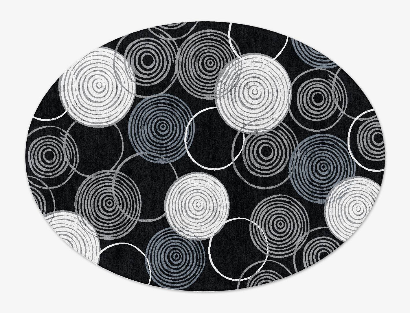 Greys Monochrome Oval Hand Tufted Bamboo Silk Custom Rug by Rug Artisan