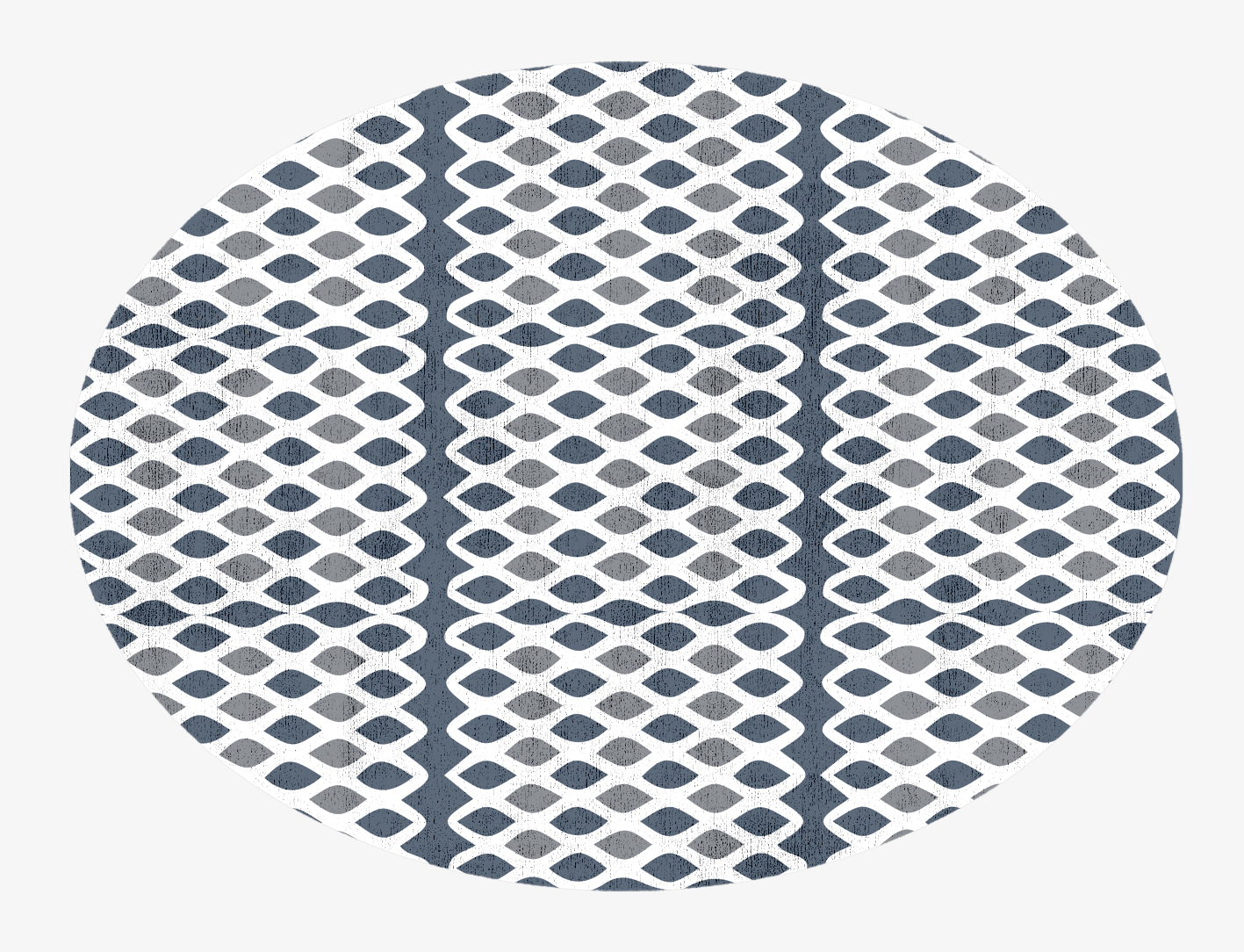 Greyscale Net Monochrome Oval Hand Knotted Bamboo Silk Custom Rug by Rug Artisan