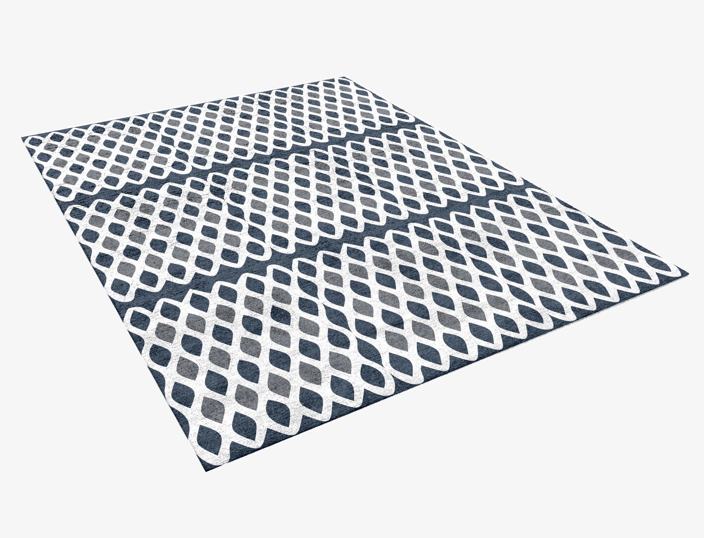 Greyscale Net Monochrome Rectangle Hand Knotted Bamboo Silk Custom Rug by Rug Artisan