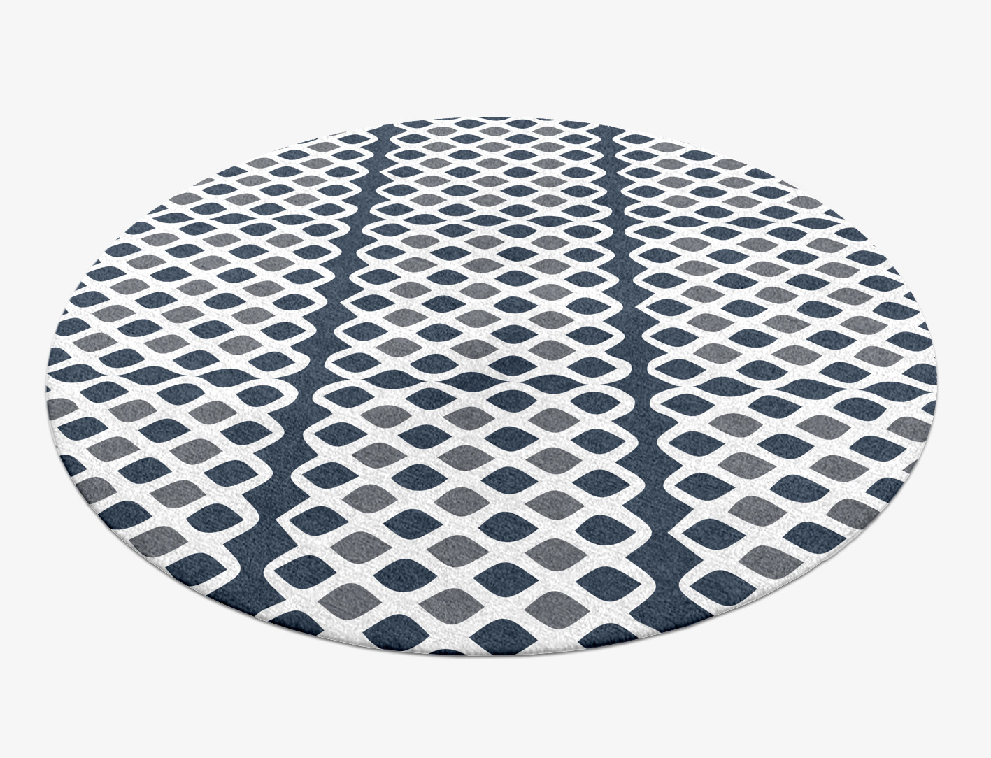 Greyscale Net Monochrome Round Hand Knotted Tibetan Wool Custom Rug by Rug Artisan