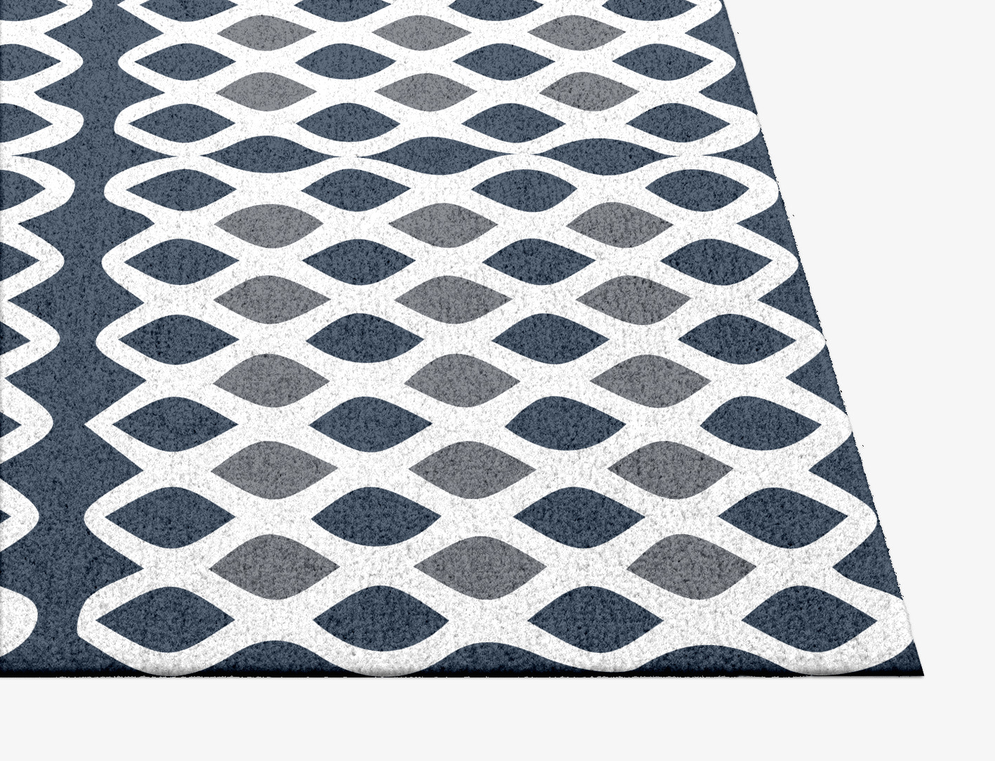 Greyscale Net Monochrome Square Hand Knotted Tibetan Wool Custom Rug by Rug Artisan