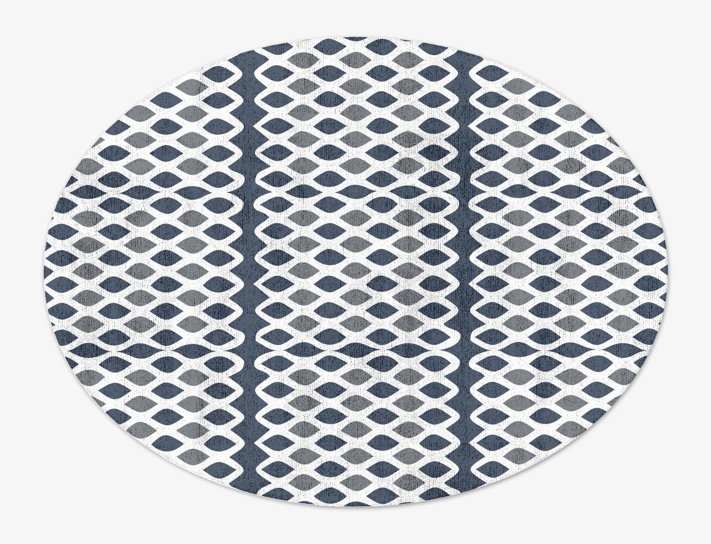 Greyscale Net Monochrome Oval Hand Tufted Bamboo Silk Custom Rug by Rug Artisan