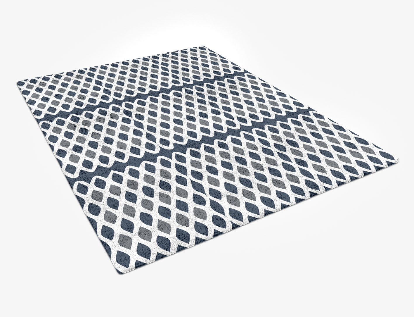 Greyscale Net Monochrome Rectangle Hand Tufted Bamboo Silk Custom Rug by Rug Artisan