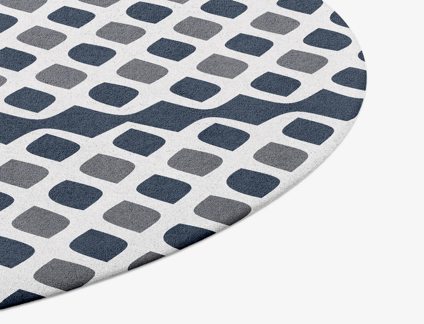 Greyscale Net Monochrome Round Hand Tufted Pure Wool Custom Rug by Rug Artisan