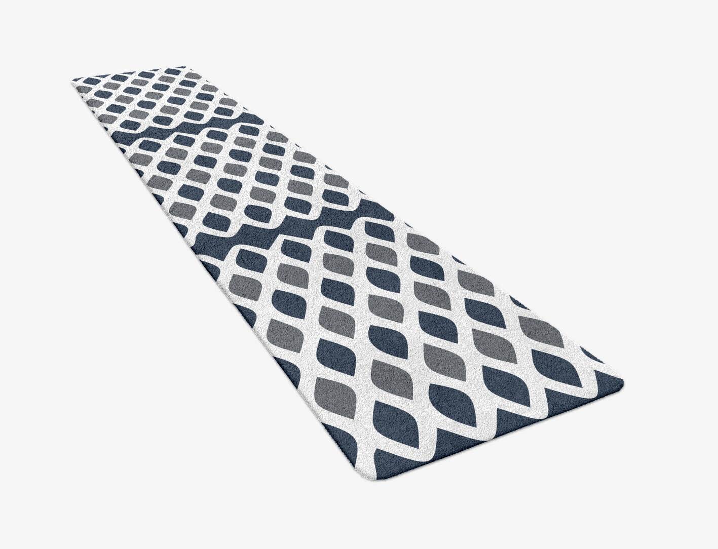 Greyscale Net Monochrome Runner Hand Tufted Pure Wool Custom Rug by Rug Artisan