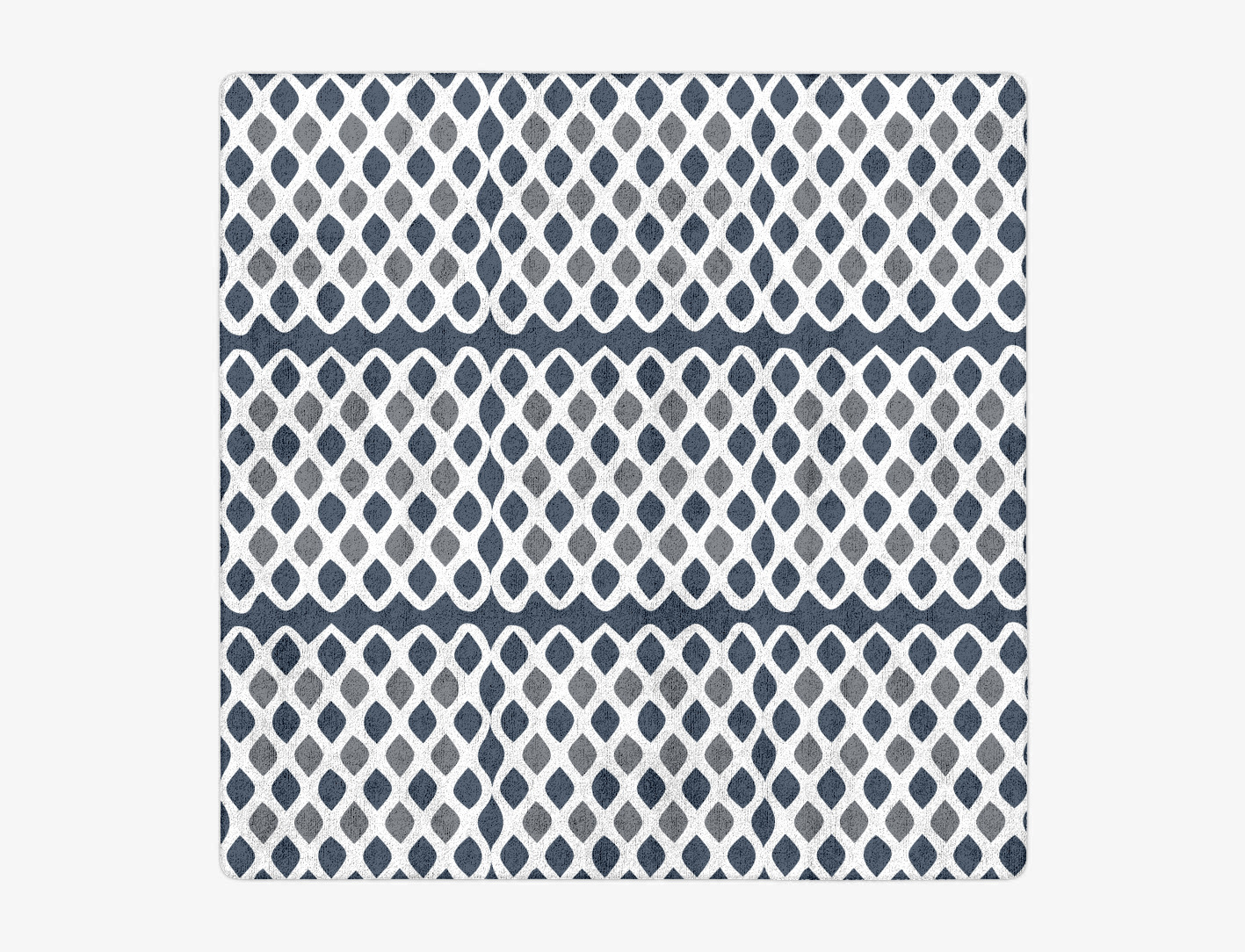 Greyscale Net Monochrome Square Hand Tufted Bamboo Silk Custom Rug by Rug Artisan