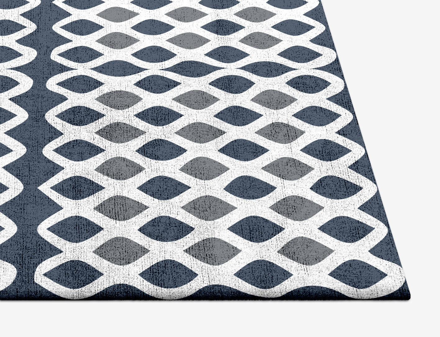 Greyscale Net Monochrome Square Hand Tufted Bamboo Silk Custom Rug by Rug Artisan