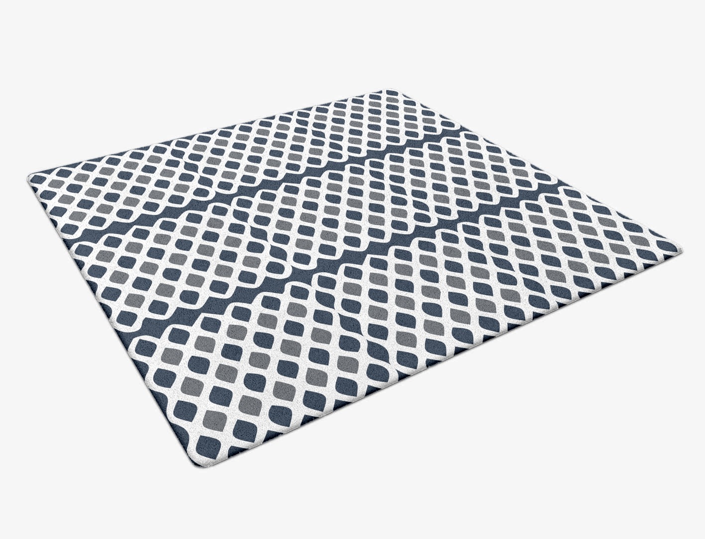Greyscale Net Monochrome Square Hand Tufted Pure Wool Custom Rug by Rug Artisan