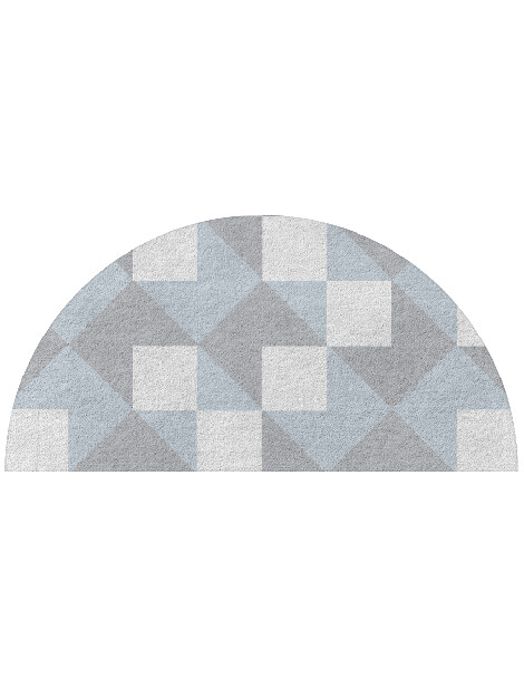 Grid Halfmoon Hand Tufted Pure Wool custom handmade rug