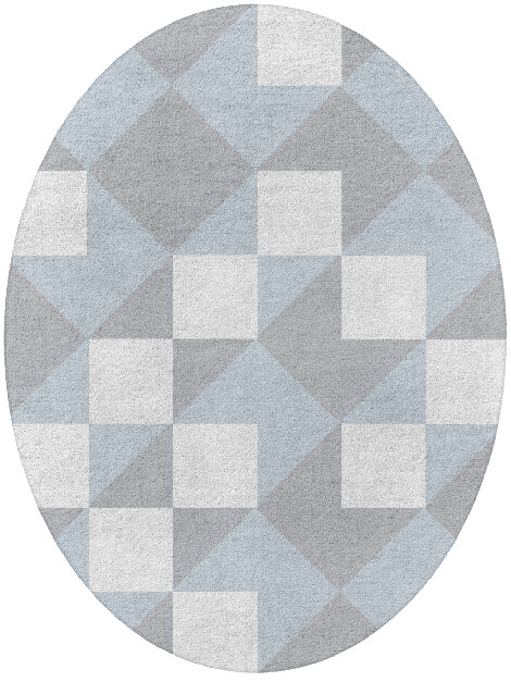 Grid Oval Hand Tufted Pure Wool custom handmade rug