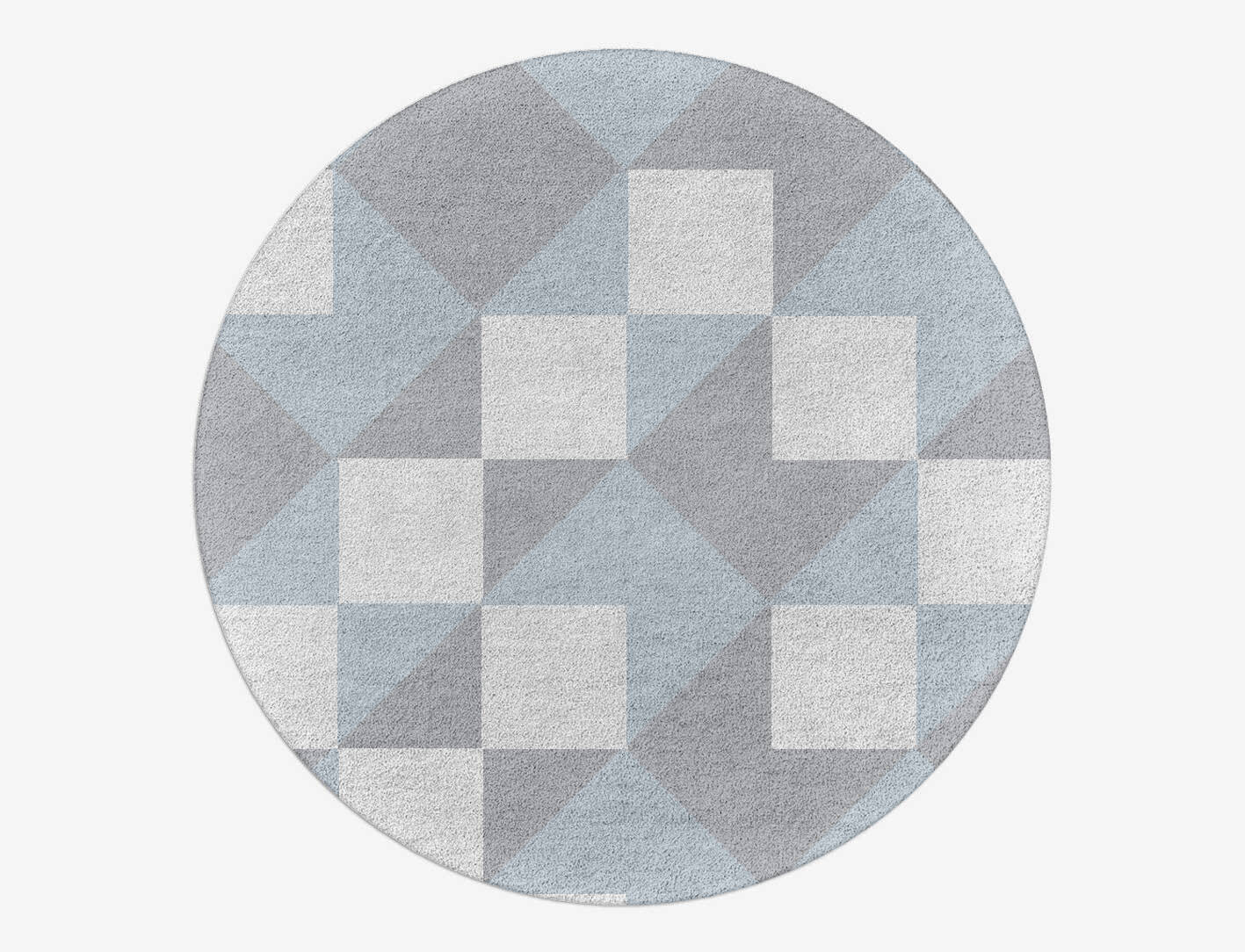 Grid Geometric Round Hand Tufted Pure Wool Custom Rug by Rug Artisan