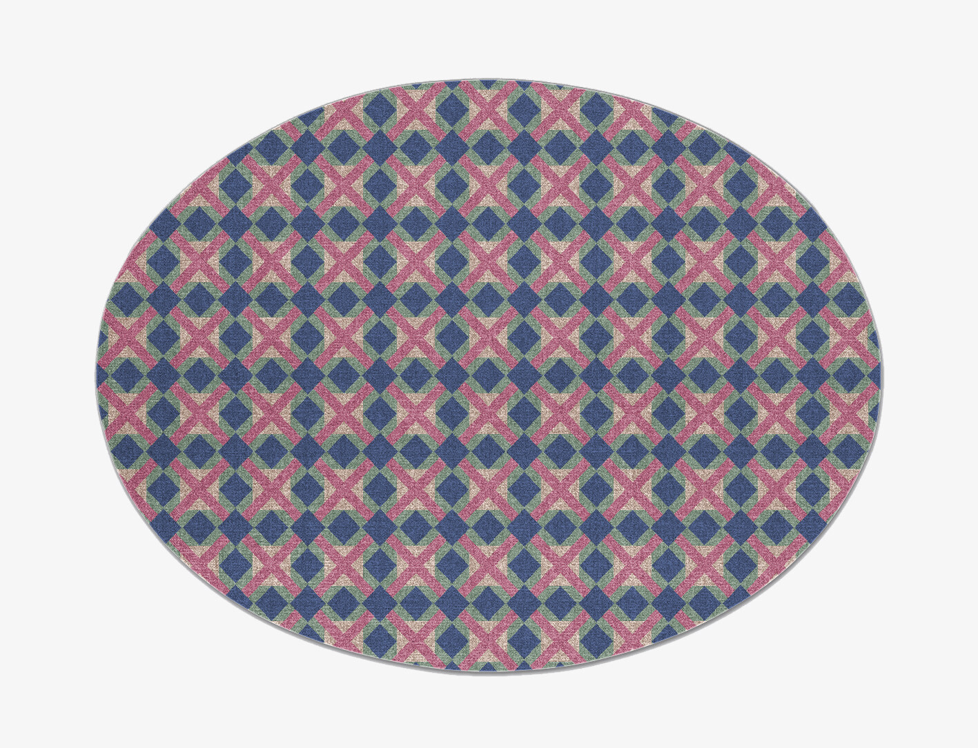 Griffon Geometric Oval Flatweave New Zealand Wool Custom Rug by Rug Artisan
