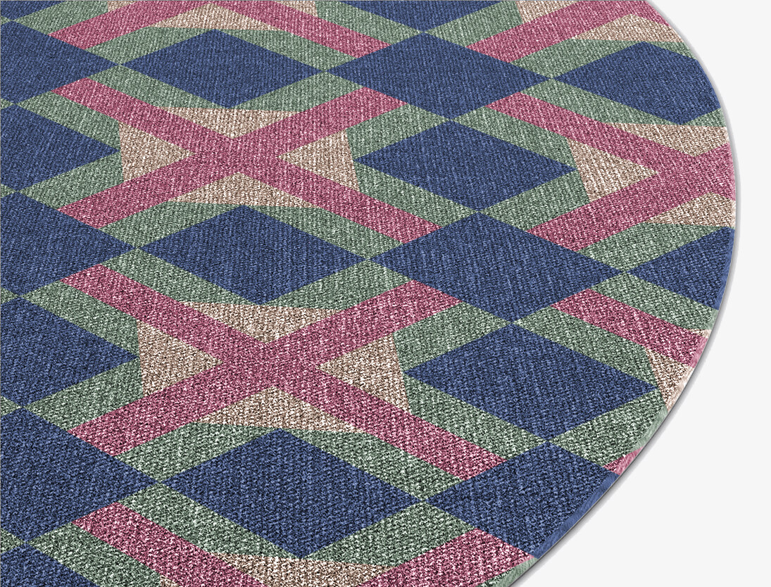 Griffon Geometric Round Flatweave New Zealand Wool Custom Rug by Rug Artisan