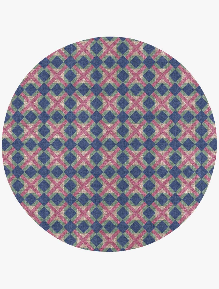 Griffon Geometric Round Flatweave New Zealand Wool Custom Rug by Rug Artisan
