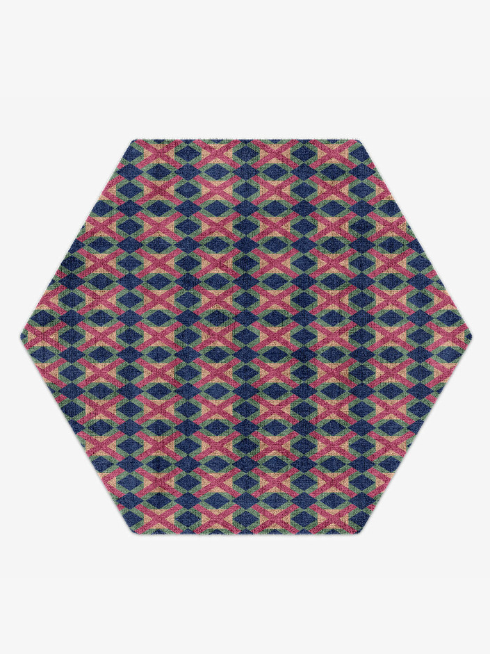 Griffon Geometric Hexagon Hand Knotted Bamboo Silk Custom Rug by Rug Artisan