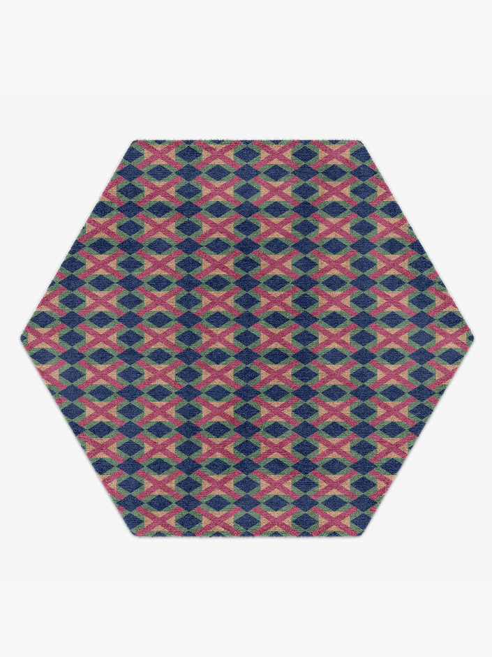 Griffon Geometric Hexagon Hand Knotted Tibetan Wool Custom Rug by Rug Artisan