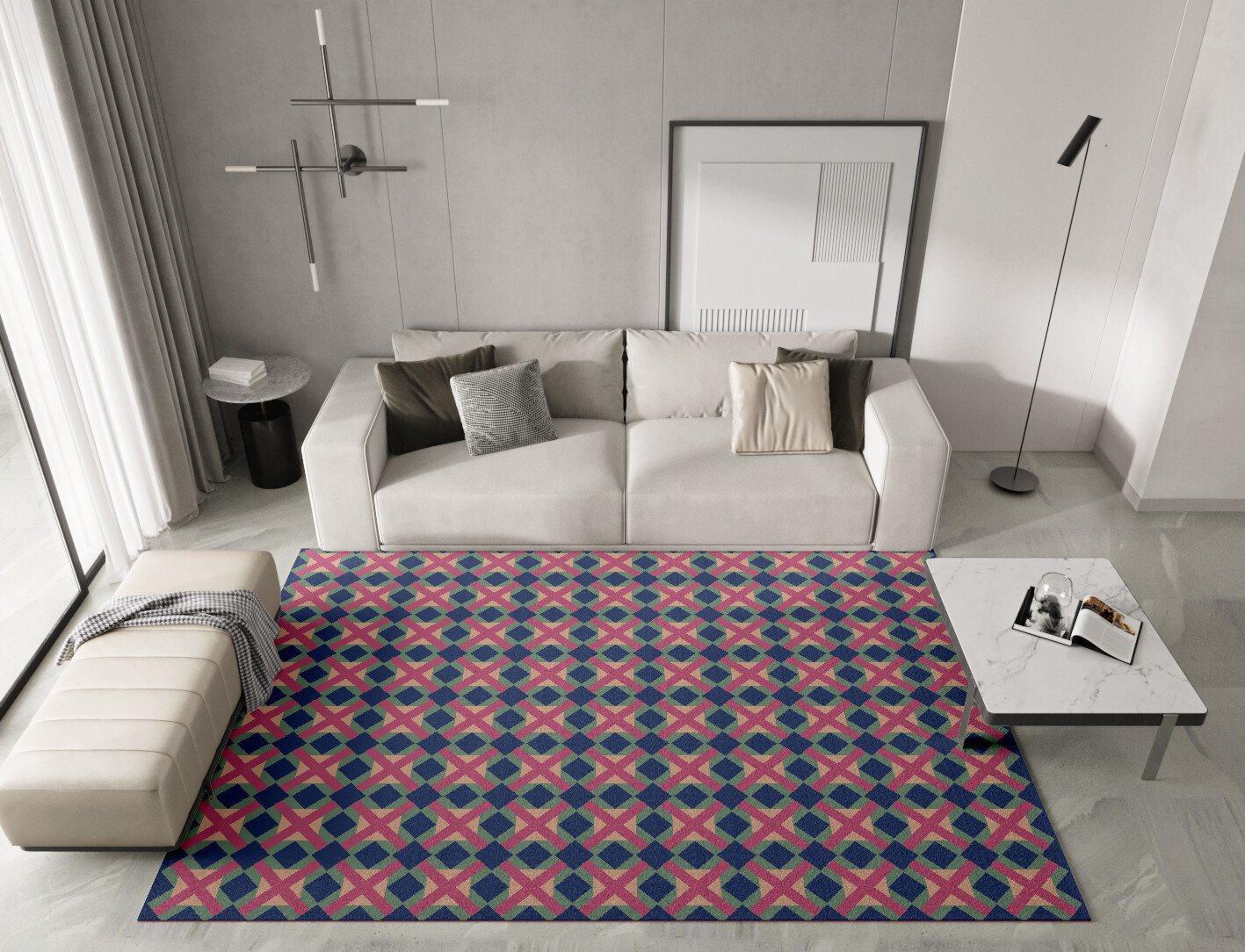 Griffon Geometric Rectangle Hand Knotted Tibetan Wool Custom Rug by Rug Artisan