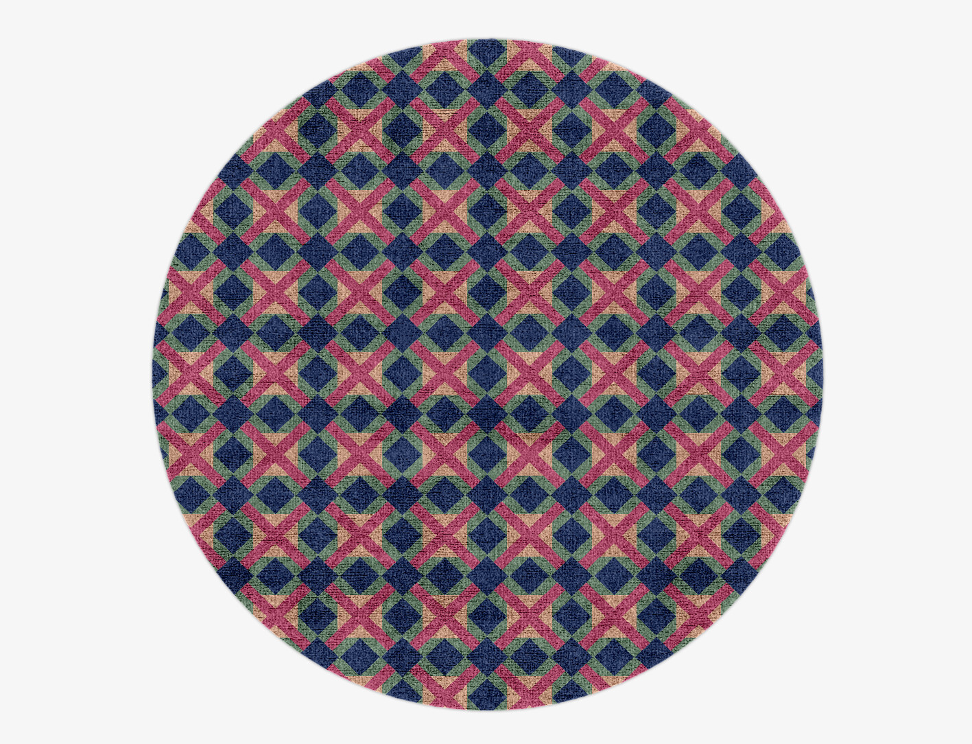 Griffon Geometric Round Hand Knotted Bamboo Silk Custom Rug by Rug Artisan