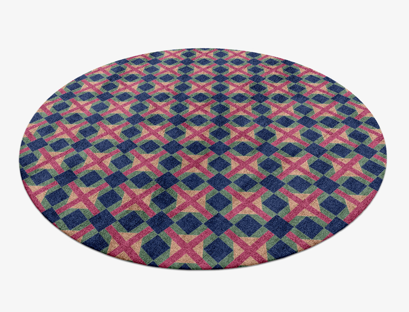 Griffon Geometric Round Hand Knotted Bamboo Silk Custom Rug by Rug Artisan