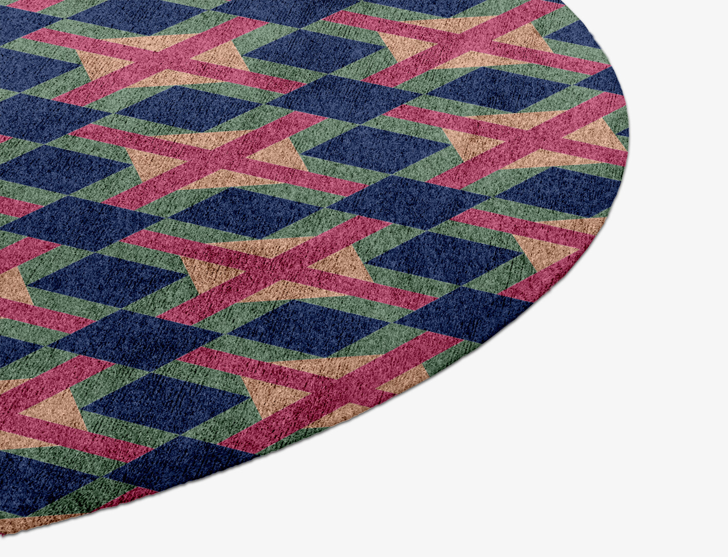 Griffon Geometric Round Hand Knotted Bamboo Silk Custom Rug by Rug Artisan