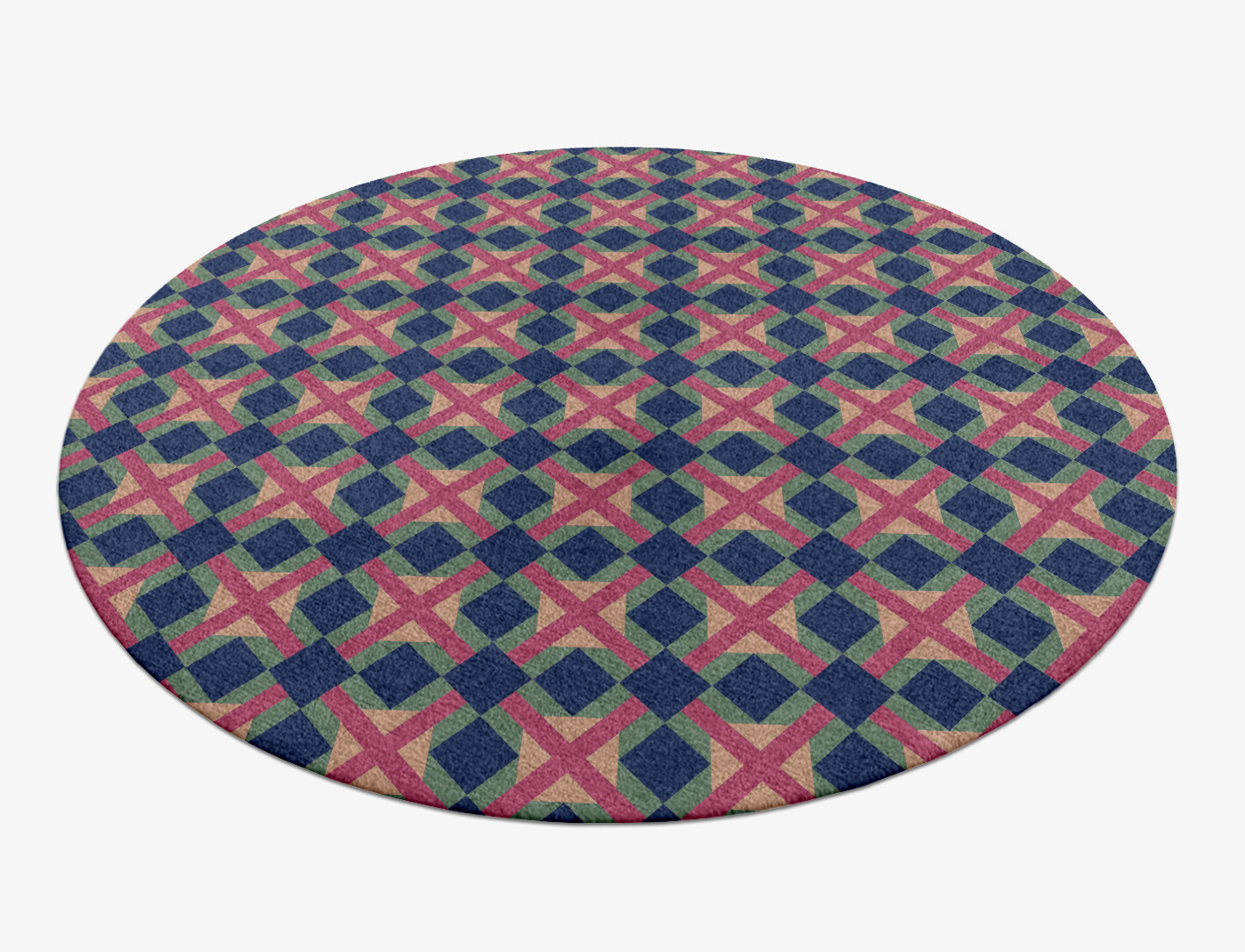 Griffon Geometric Round Hand Knotted Tibetan Wool Custom Rug by Rug Artisan