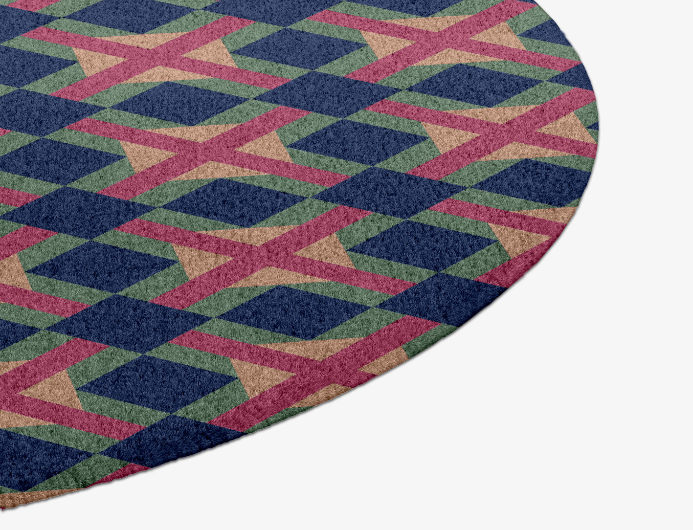 Griffon Geometric Round Hand Knotted Tibetan Wool Custom Rug by Rug Artisan