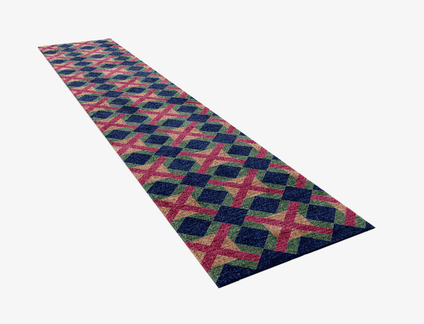 Griffon Geometric Runner Hand Knotted Bamboo Silk Custom Rug by Rug Artisan