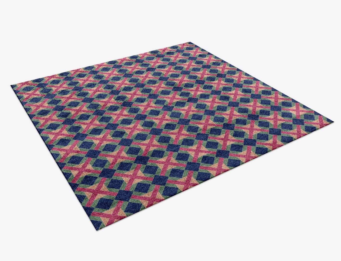 Griffon Geometric Square Hand Knotted Bamboo Silk Custom Rug by Rug Artisan
