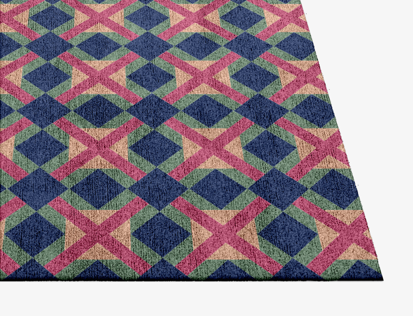 Griffon Geometric Square Hand Knotted Bamboo Silk Custom Rug by Rug Artisan