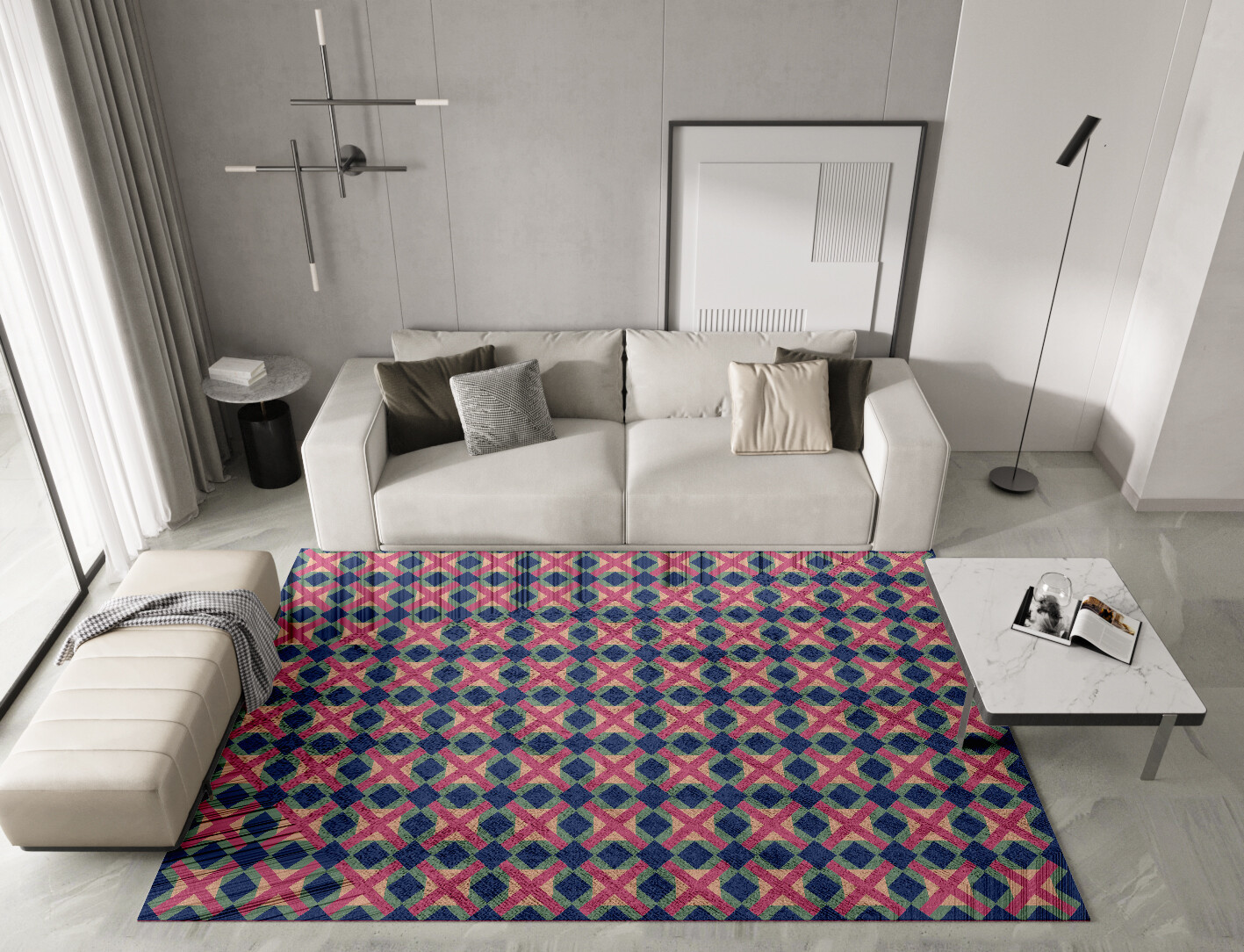 Griffon Geometric Rectangle Hand Tufted Bamboo Silk Custom Rug by Rug Artisan