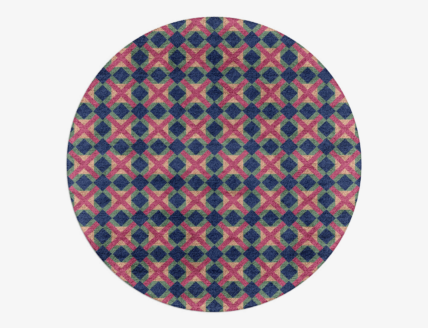 Griffon Geometric Round Hand Tufted Bamboo Silk Custom Rug by Rug Artisan