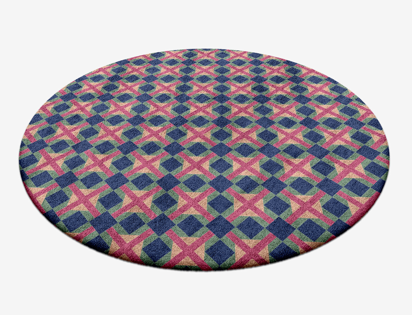 Griffon Geometric Round Hand Tufted Bamboo Silk Custom Rug by Rug Artisan