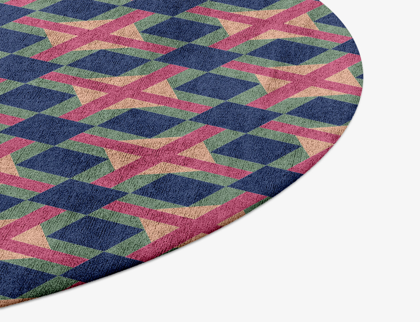 Griffon Geometric Round Hand Tufted Bamboo Silk Custom Rug by Rug Artisan