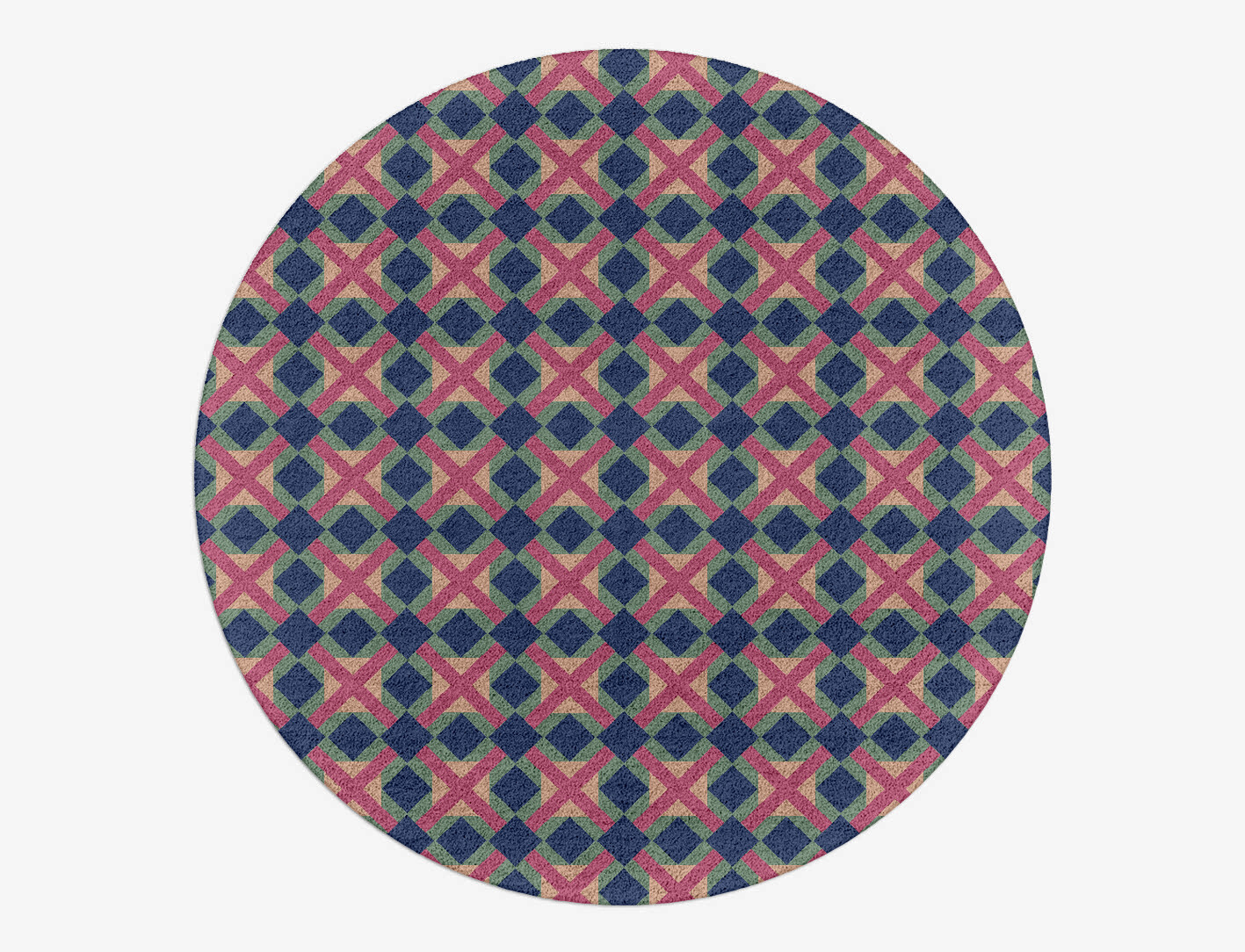 Griffon Geometric Round Hand Tufted Pure Wool Custom Rug by Rug Artisan