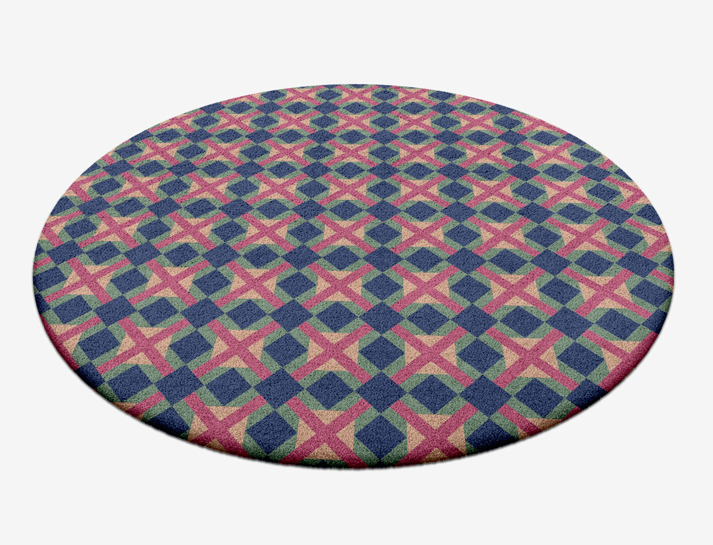 Griffon Geometric Round Hand Tufted Pure Wool Custom Rug by Rug Artisan