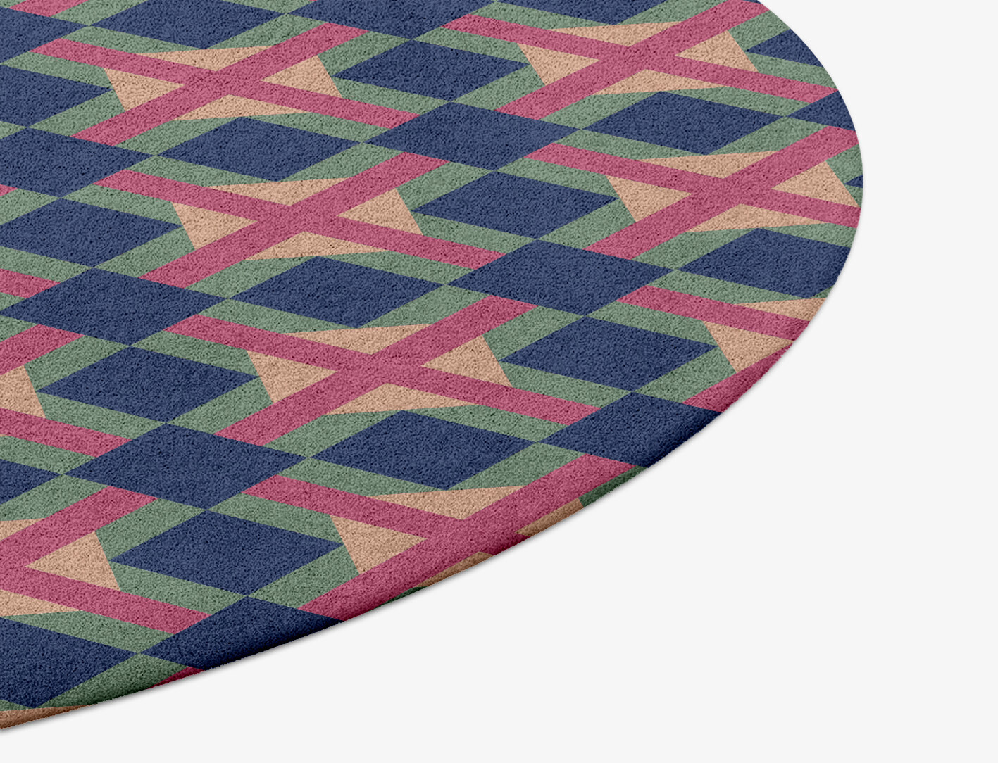 Griffon Geometric Round Hand Tufted Pure Wool Custom Rug by Rug Artisan