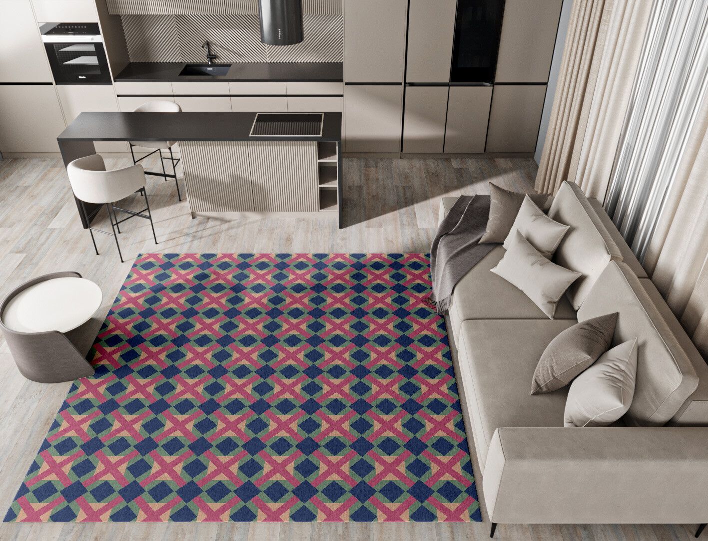 Griffon Geometric Square Hand Tufted Pure Wool Custom Rug by Rug Artisan