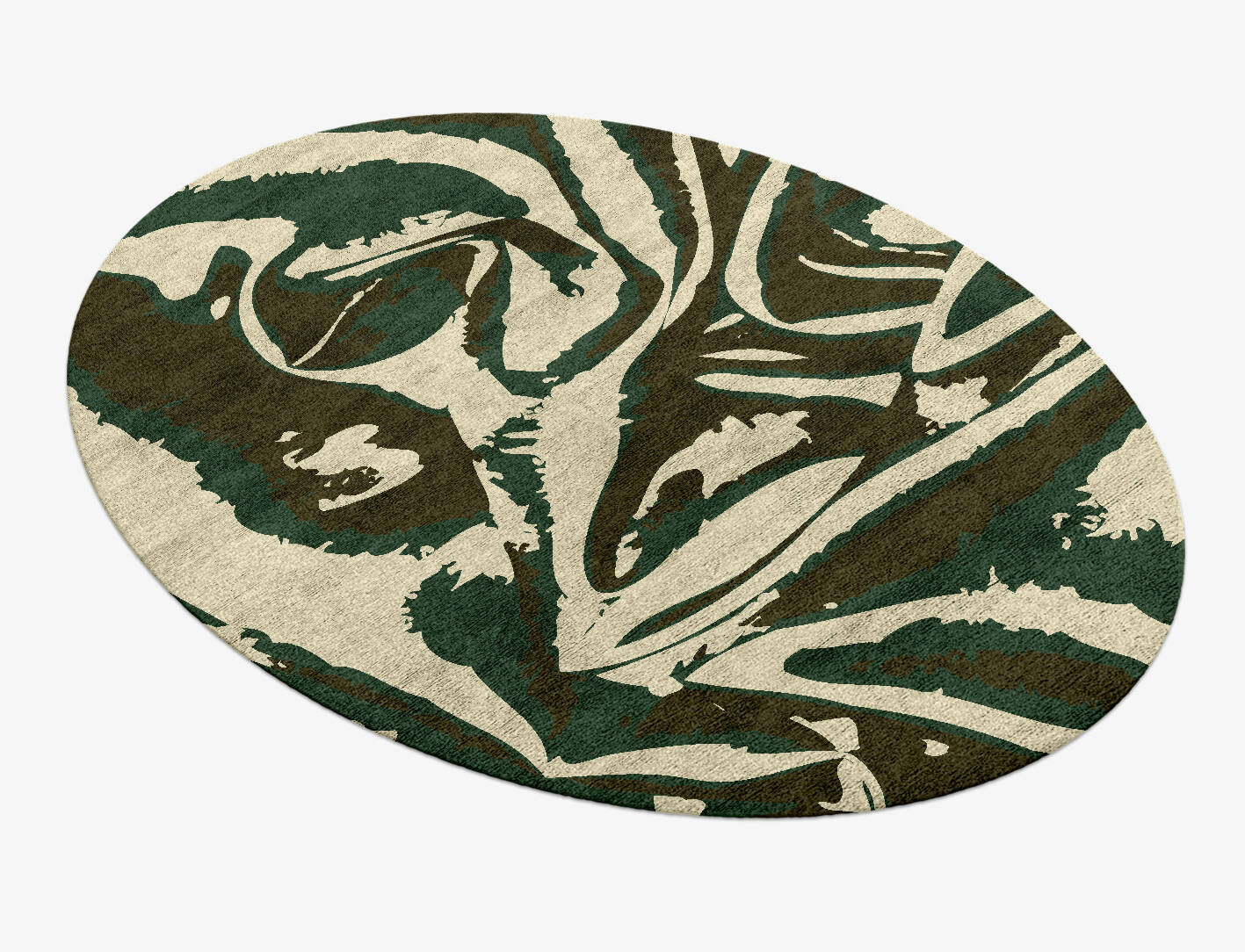 Griffoner Abstract Oval Hand Knotted Bamboo Silk Custom Rug by Rug Artisan