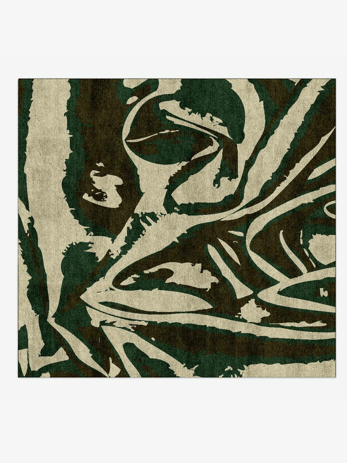 Griffoner Abstract Square Hand Knotted Bamboo Silk Custom Rug by Rug Artisan