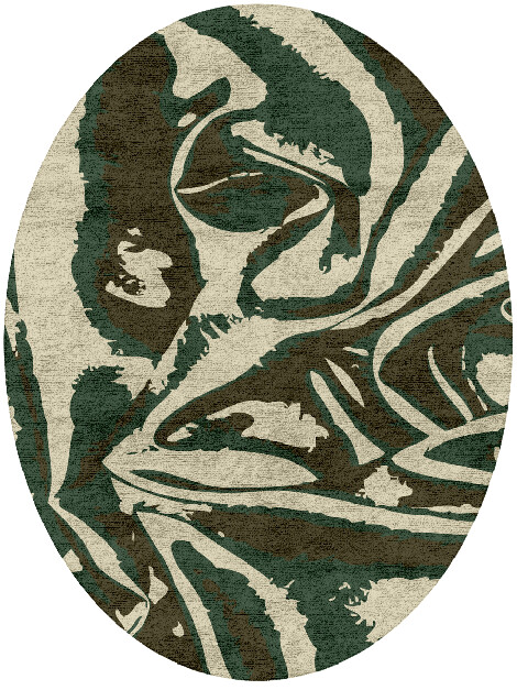 Griffoner Abstract Oval Hand Tufted Bamboo Silk Custom Rug by Rug Artisan